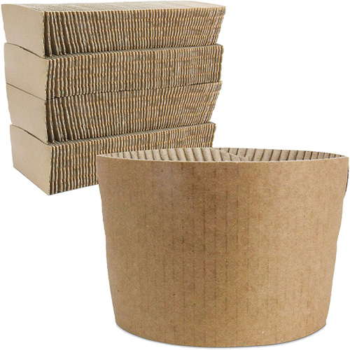 Kraft Coffee Cup Sleeves, Paper, 12 oz. - 20 oz., Brown Helyx Safety & Industrial Supplies
