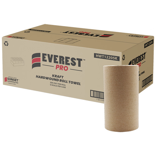 Kraft Hardwound Roll Towels, 1 Ply, Centre Pull, 205' L Helyx Safety & Industrial Supplies