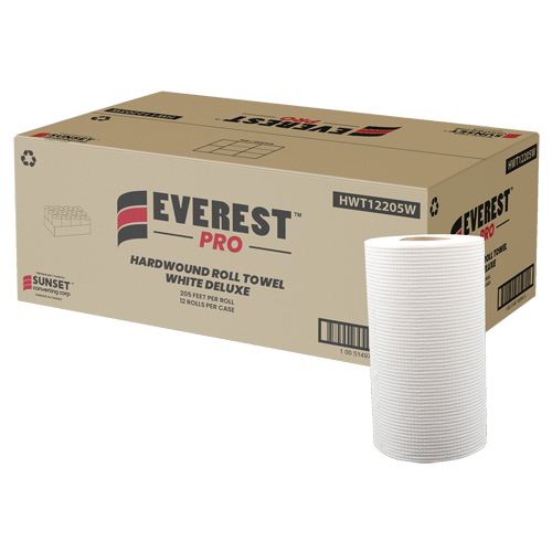 White Deluxe Hardwound Roll Towels, 1 Ply, Centre Pull, 205' L Helyx Safety & Industrial Supplies