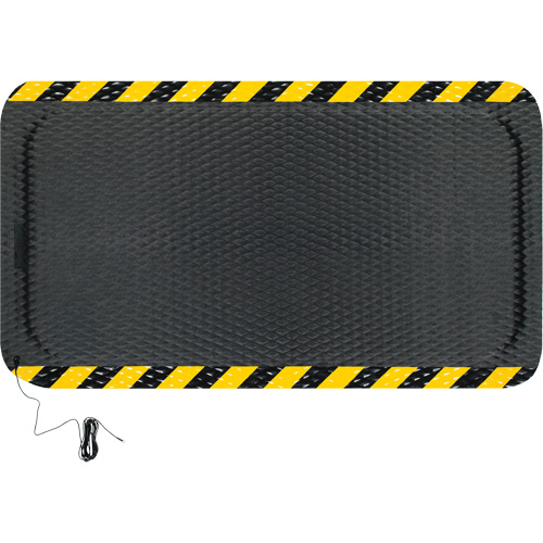 Hog Heaven Electrically Conductive Mat, 3' W x 5' L, 5/8" Thickness, Black/Yellow, Nitrile Helyx Safety & Industrial Supplies