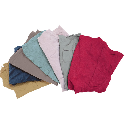 Chiffons fabriqu&eacute;s &agrave; partir de mat&eacute;riaux recycl&eacute;s, Molleton, M&eacute;lange de couleurs, 10 lb Helyx Safety & Industrial Supplies