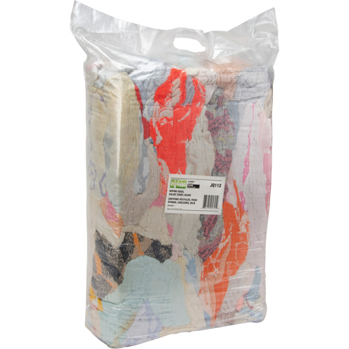 Recycled Material Wiping Rags, Terrycloth, Mix Colours, 25 lbs. Helyx Safety & Industrial Supplies