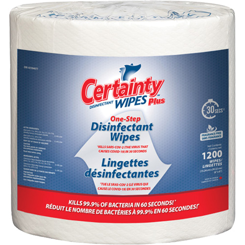 Lingettes d&eacute;sinfectantes, 8" x 6", 1200 lingettes Helyx Safety & Industrial Supplies