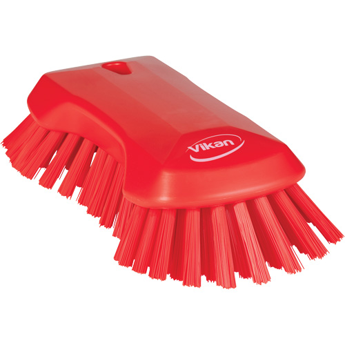 Brosse &agrave; main, Soies Tr&egrave;s ferme, Longueur de 9-1/10", Rouge Helyx Safety & Industrial Supplies
