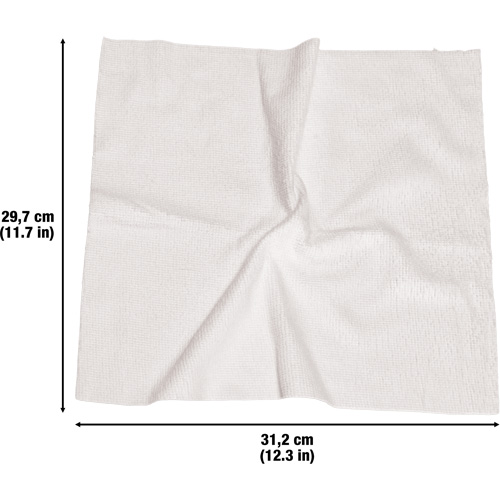Washable Cleaning Cloths, Microfibre, White Helyx Safety & Industrial Supplies