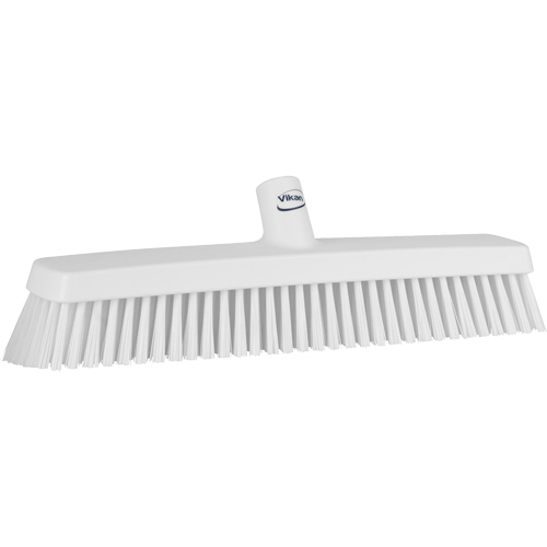 Push Broom Head, Fine/Stiff Bristles, 16-1/2", Polyester/Polypropylene, White Helyx Safety & Industrial Supplies