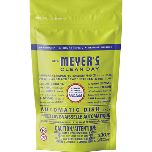 Mrs. Meyer's&reg; Clean Day Automatic Dish Pacs Detergent, Pods, 330 g, Lemon Verbena Helyx Safety & Industrial Supplies