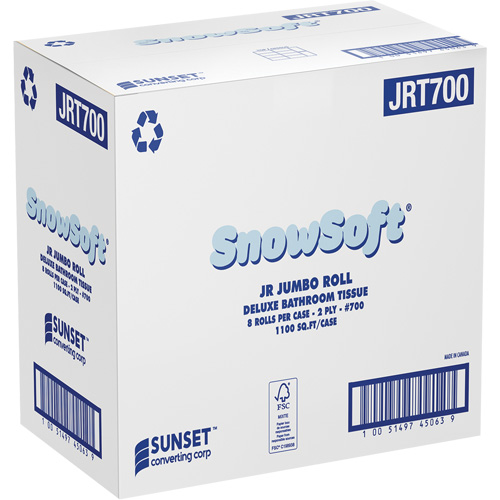 Snowsoft Deluxe Bathroom Tissue, Jumbo Roll, 2 Ply, White Helyx Safety & Industrial Supplies