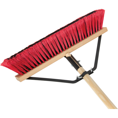 Push Broom with Braced Handle, 18", Medium, PVC Bristles Helyx Safety & Industrial Supplies