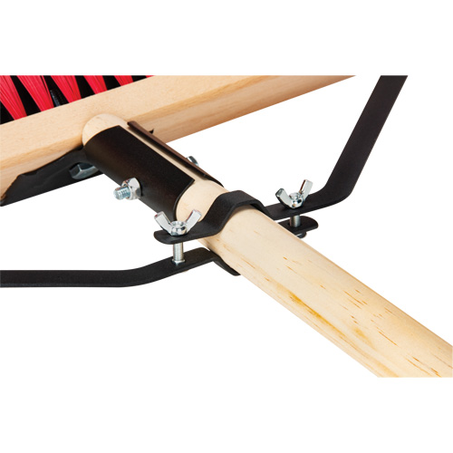 Push Broom with Braced Handle, 18", Medium, PVC Bristles Helyx Safety & Industrial Supplies