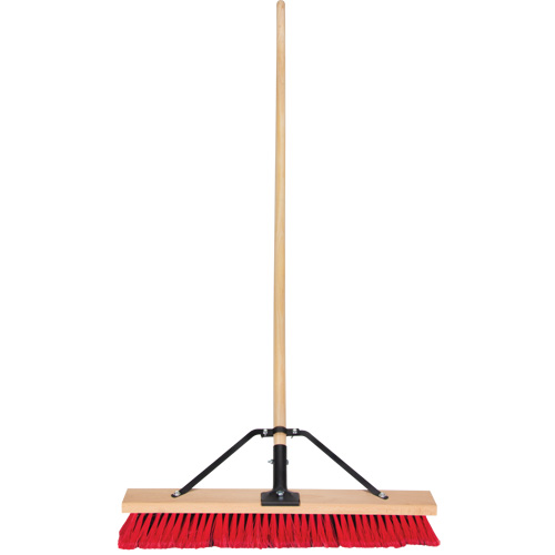 Push Broom with Braced Handle, 24", Medium, PVC Bristles Helyx Safety & Industrial Supplies