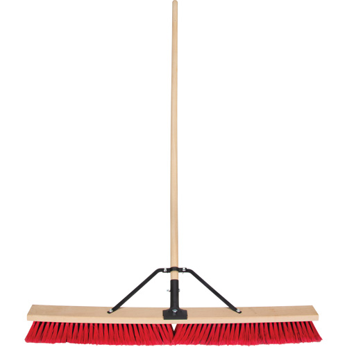 Push Broom with Braced Handle, 36", Medium, PVC Bristles Helyx Safety & Industrial Supplies