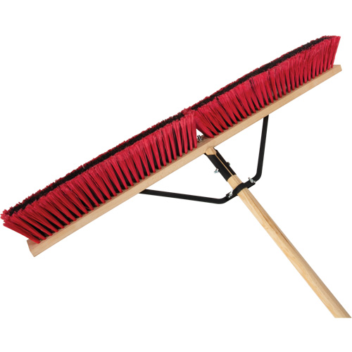 Push Broom with Braced Handle, 36", Medium, PVC Bristles Helyx Safety & Industrial Supplies