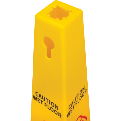 C&ocirc;ne d'avertissement de plancher mouill&eacute;, Bilingue avec pictogramme Helyx Safety & Industrial Supplies