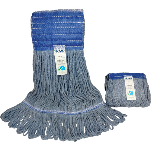 Wide-Band Mop Head, Antimicrobial/Floor Finishing/Specialty, Cotton/Rayon/Synthetic, Loop Style Helyx Safety & Industrial Supplies