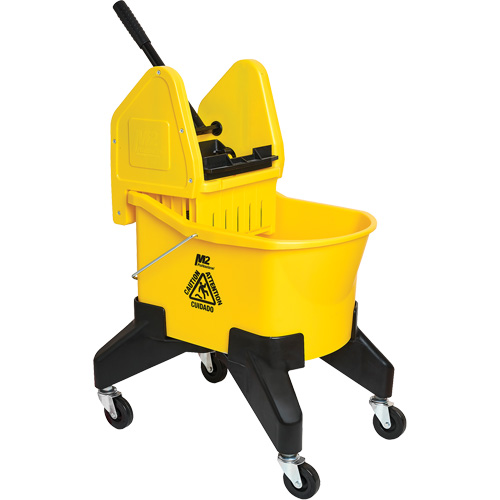 Grizzly Mop Wringer & Bucket, Side Press, 8 US Gal. (32 Quart), Yellow Helyx Safety & Industrial Supplies