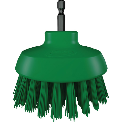 Brosse ronde HyDrive pour perceuse, Soies Tr&egrave;s ferme, Longueur de 3-1/10", Vert Helyx Safety & Industrial Supplies