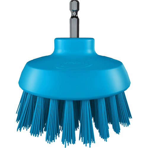 HyDrive Round Drill Brush, Extra Stiff Bristles, 3-1/10" Long, Blue Helyx Safety & Industrial Supplies