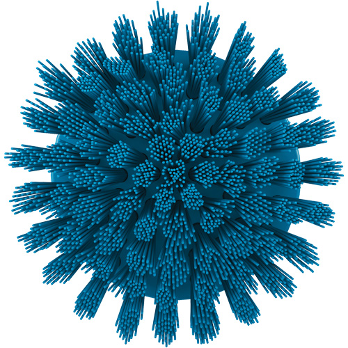 HyDrive Round Drill Brush, Extra Stiff Bristles, 3-1/10" Long, Blue Helyx Safety & Industrial Supplies