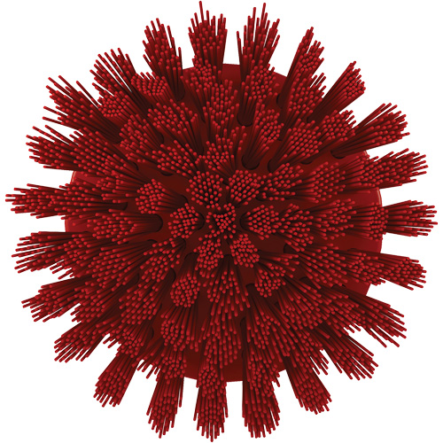 HyDrive Round Drill Brush, Extra Stiff Bristles, 3-1/10" Long, Red Helyx Safety & Industrial Supplies