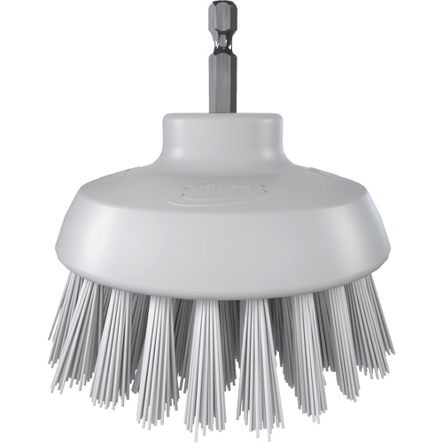 HyDrive Round Drill Brush, Extra Stiff Bristles, 3-1/10" Long, White Helyx Safety & Industrial Supplies