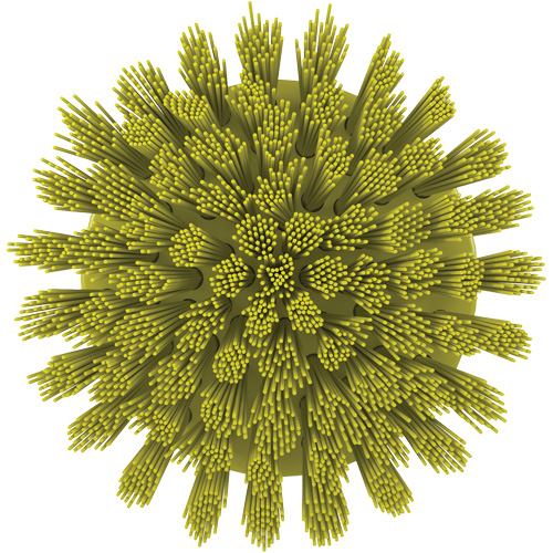 HyDrive Round Drill Brush, Extra Stiff Bristles, 3-1/10" Long, Yellow Helyx Safety & Industrial Supplies