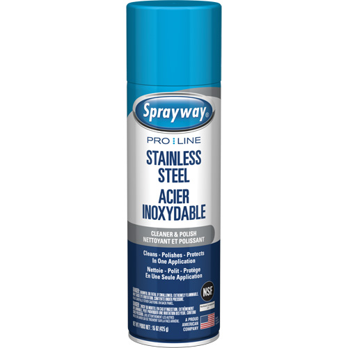 Nettoyant & polis pour acier inoxydable Pro Line, 15 oz, Canette a&eacute;rosol Helyx Safety & Industrial Supplies