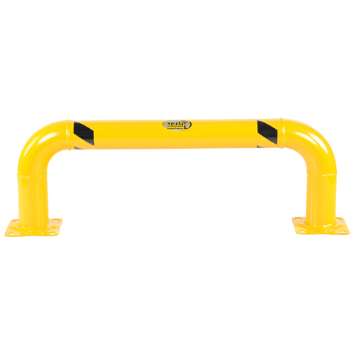 Garde-corps &agrave; profil bas pour rayonnages, 4' la x 1,4' h, Jaune Helyx Safety & Industrial Supplies