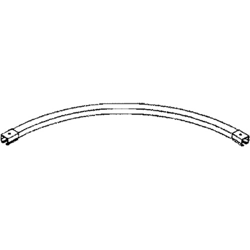 Rail de roulement courb&eacute; sur 90° avec &eacute;clisses pour murs-rideaux, 3' lo Helyx Safety & Industrial Supplies
