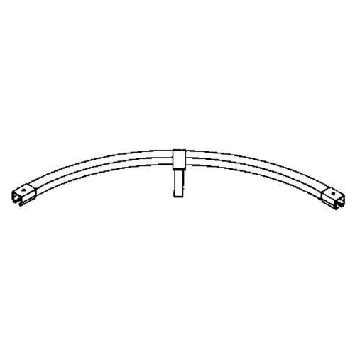 Floor Mounted 90° Curved Curtain Partition Track, 3' L Helyx Safety & Industrial Supplies