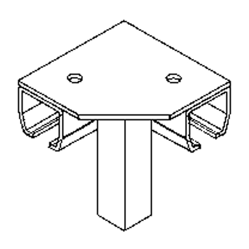 Floor Mount Curtain Partition 90° Corner Connector Helyx Safety & Industrial Supplies