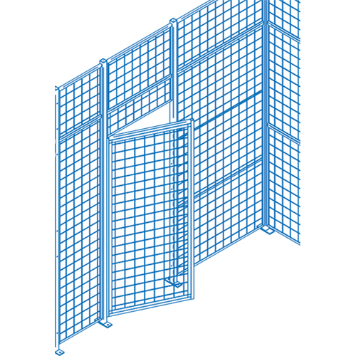 Wire Mesh Partition Components - Swing Doors, 4' W x 7' H Helyx Safety & Industrial Supplies
