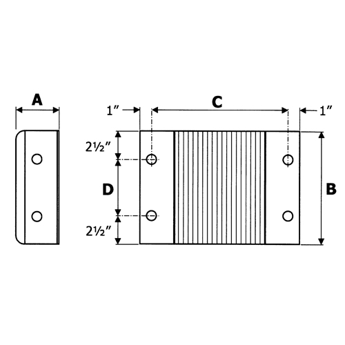 Laminated Dock Bumpers, Horizontal, Rubber, 12" W x 6" D x 10" H Helyx Safety & Industrial Supplies