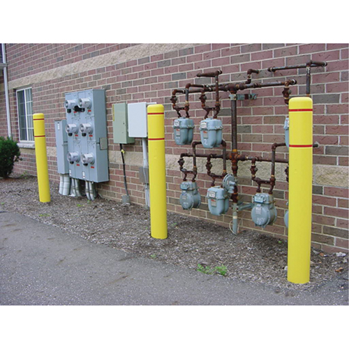 Capuchons en polyethylene pour borne de protection, 4-1/2" dia. x 52" l, Jaune Helyx Safety & Industrial Supplies
