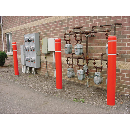 Capuchons en polyethylene pour borne de protection, 4-1/2" dia. x 52" l, Rouge Helyx Safety & Industrial Supplies