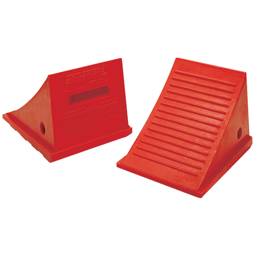 General Purpose Wheel Chocks, Polyurethane, Orange, 9" W x 11-1/2" D x 8-1/2" H Helyx Safety & Industrial Supplies