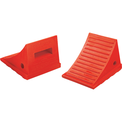 General Purpose Wheel Chocks, Polyurethane, Orange, 7-1/2" W x 8-1/2" D x 6-1/4" H Helyx Safety & Industrial Supplies