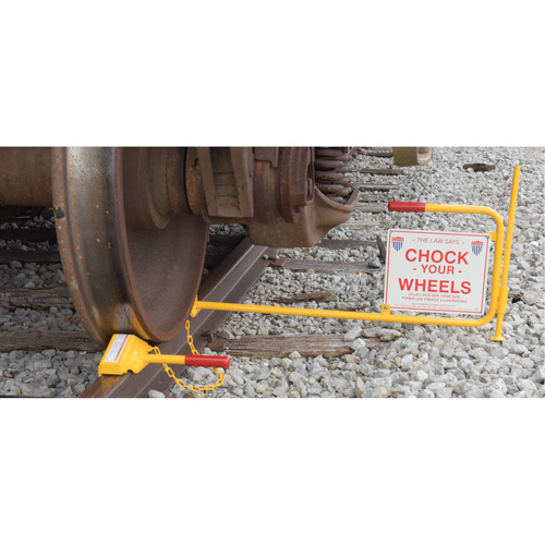 Single Rail Chock With Flag Rail Combo Helyx Safety & Industrial Supplies