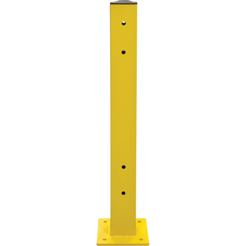 Double Guard Rail Post, Steel, 5" L x 44" H, Safety Yellow Helyx Safety & Industrial Supplies