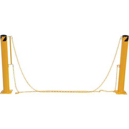Syst&egrave;me de bornes de protection et chaînes pour quai, Acier, 42" h x 6-5/8" la, Jaune Helyx Safety & Industrial Supplies