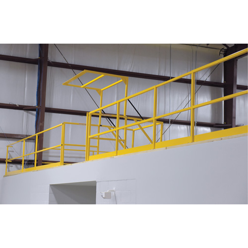 Barri&egrave;re de s&eacute;curit&eacute; pour mezzanine, 68-1/2" lo x 42" ha, 80-1/16" &eacute;lev&eacute;e, Jaune Helyx Safety & Industrial Supplies