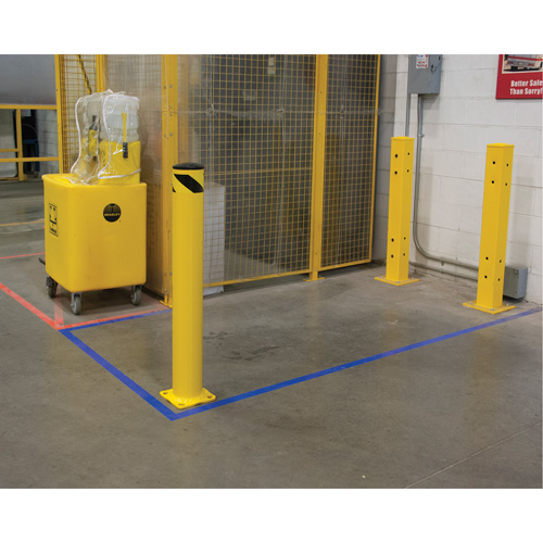 Safety Bollard, Steel, 42" H x 5-1/2" W, Yellow Helyx Safety & Industrial Supplies
