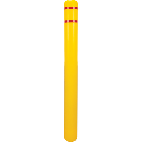 Capuchon en poly&eacute;thyl&egrave;ne pour borne de protection, 4-1/2" dia. x 52" l, Rouge/Jaune Helyx Safety & Industrial Supplies