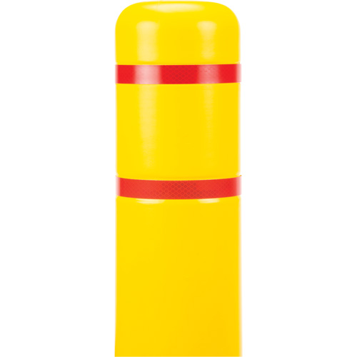 Capuchon en poly&eacute;thyl&egrave;ne pour borne de protection, 4-1/2" dia. x 52" l, Rouge/Jaune Helyx Safety & Industrial Supplies
