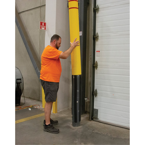 Polyethylene Bollard Cover, 6-5/8" Dia. x 52" L, Red/Yellow Helyx Safety & Industrial Supplies