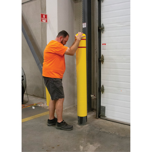 Polyethylene Bollard Cover, 6-5/8" Dia. x 52" L, Red/Yellow Helyx Safety & Industrial Supplies