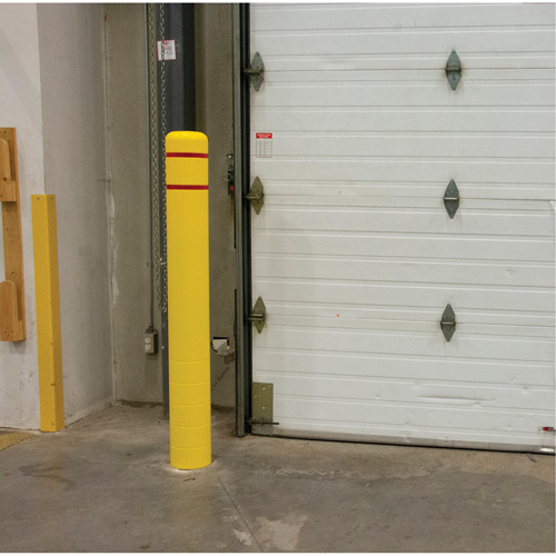 Polyethylene Bollard Cover, 6-5/8" Dia. x 52" L, Red/Yellow Helyx Safety & Industrial Supplies