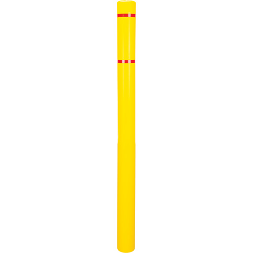 Capuchon en poly&eacute;thyl&egrave;ne pour borne de protection, 4-1/2" dia. x 64" l, Rouge/Jaune Helyx Safety & Industrial Supplies