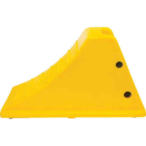 Wheel Chocks with Aluminum Tread, Polyurethane, Safety Yellow, 11-1/4" W x 21" D x 12-1/4" H Helyx Safety & Industrial Supplies