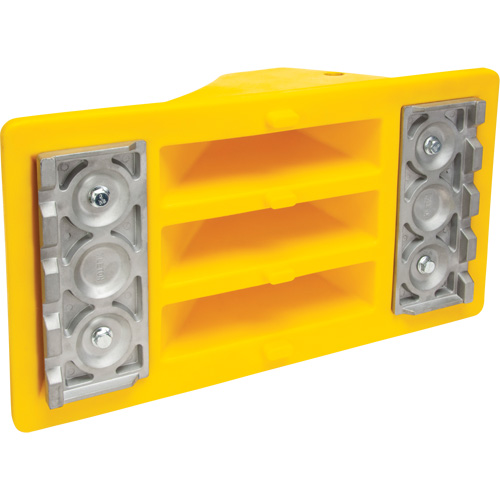 Wheel Chocks with Aluminum Tread, Polyurethane, Safety Yellow, 11-1/4" W x 21" D x 12-1/4" H Helyx Safety & Industrial Supplies